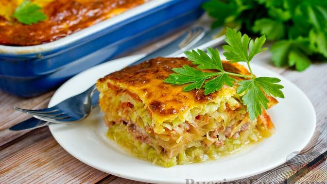 🥗 Запеканка из кабачков с мясным фаршем