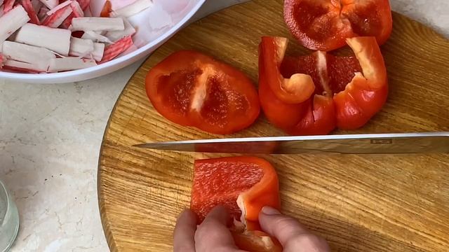 Простой и Сытный САЛАТ к любому столу! Вкусно и  Быстро! Красное море.
