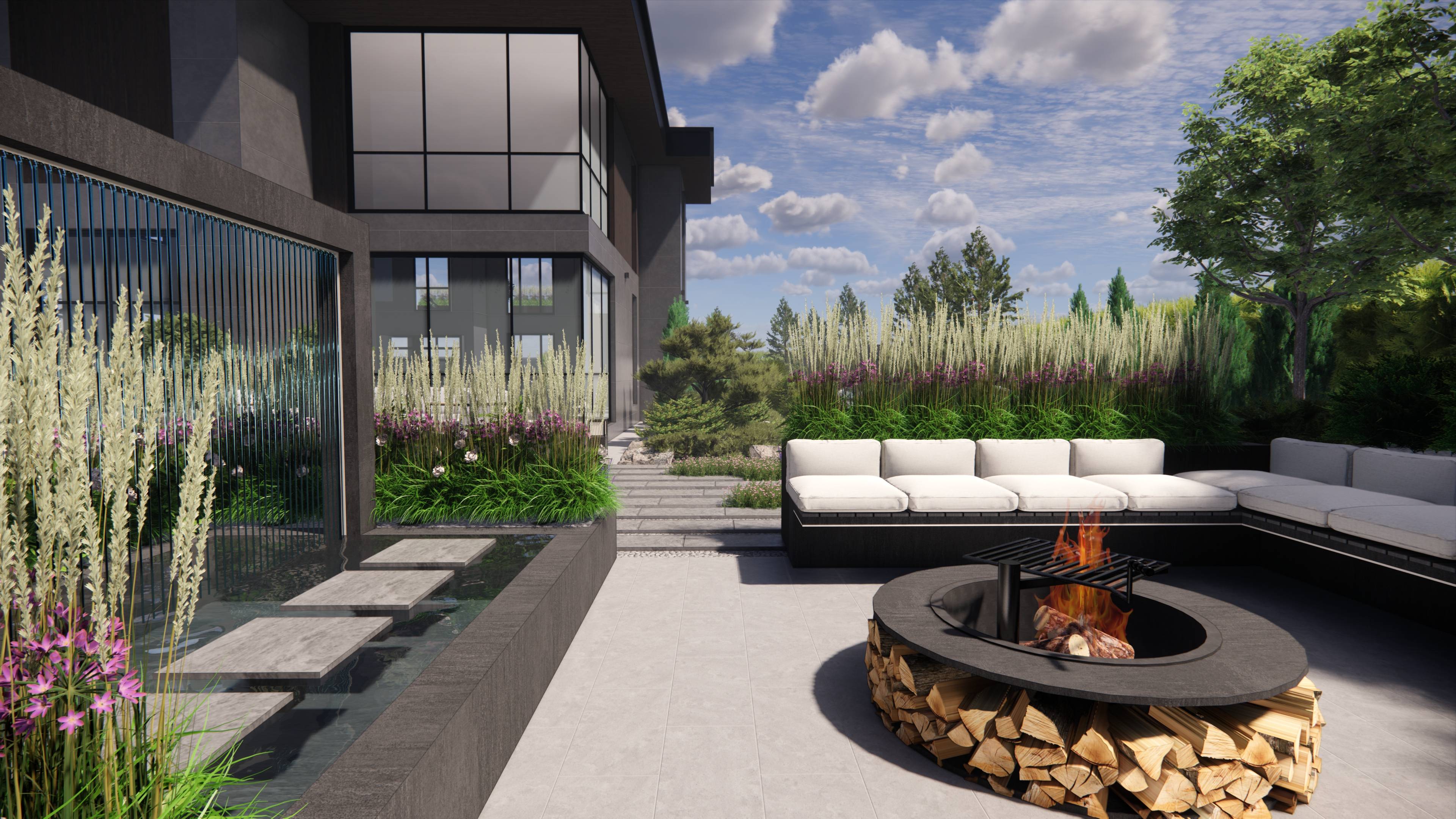 06-Костровая зона на участке в Петергофских дачах