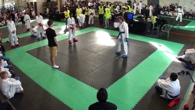 2013 unzko knz primary seconday league round 1 ring1 boys 14yrs+ kumite 07b