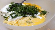Пирог с курицей на слоёном тесте, заливной.