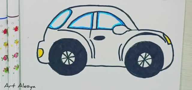 Как нарисовать машину просто!