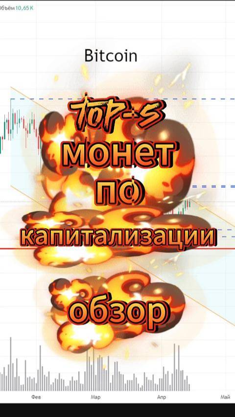 Топ-5 монет по капитализации #обзор #биткоин #btc #bitcoin #криптовалюта #ethereum #eth #xrp #sol