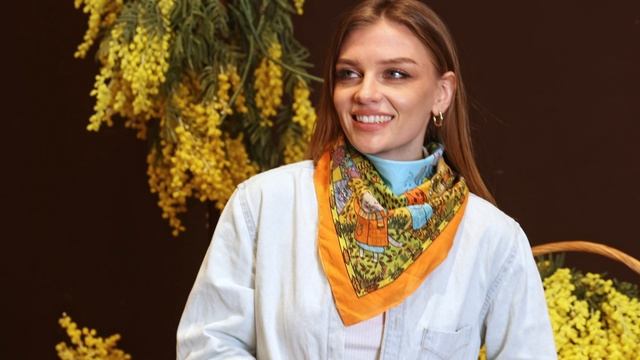 Платок из хлопка (батист) "Котябрь", 10681-4, 70х70 см #platki #beautiful #scarf #fashion #art