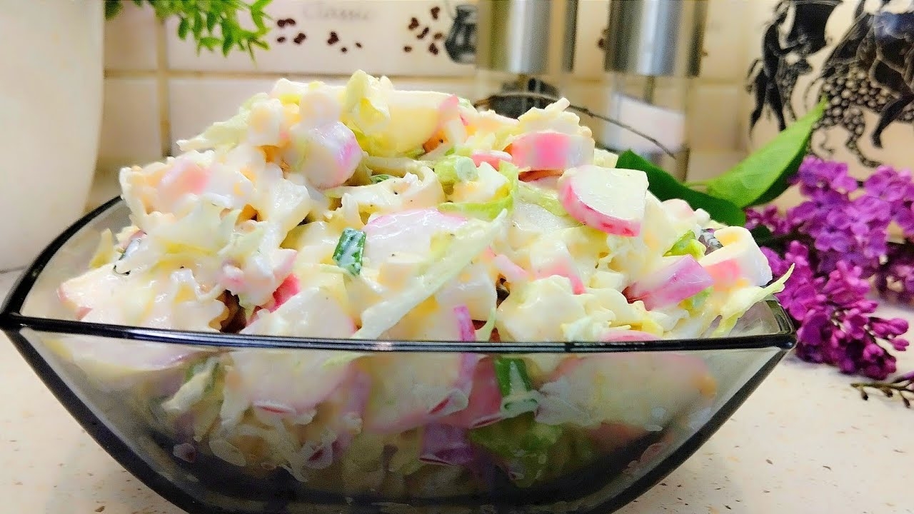 Весенний САЛАТ из молодой капусты! Очень вкусный.