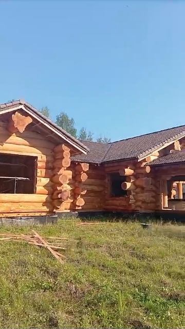 Работаем со срубом:пескоструй,грунтование и окрас.