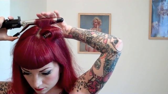 Vintage hair pincurl tutorial using a curling iron by CHERRY DOLLFACE