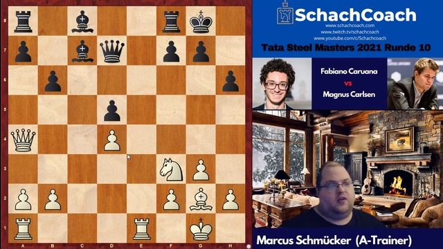 Weltmeister in Nöten || Caruana vs. Carlsen || Tata Steel 2021 Runde 10