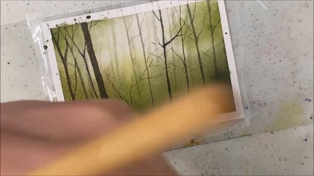 Маленький лесной пейзаж акварелью / Пошаговый урок живописи