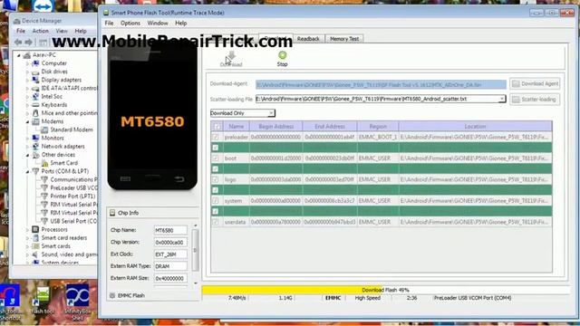 How to Flash Gionee P5W by SP Flash Tool