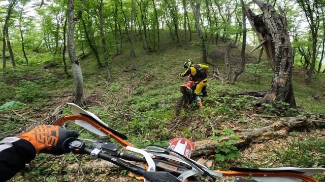 KTM 300. Хард-эндуро, подъемы, лес.