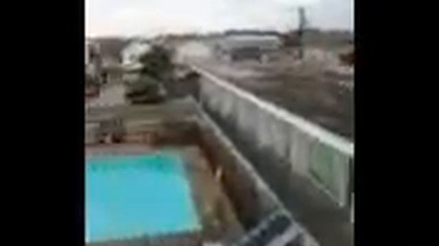 Jumping off hotel roof into pool