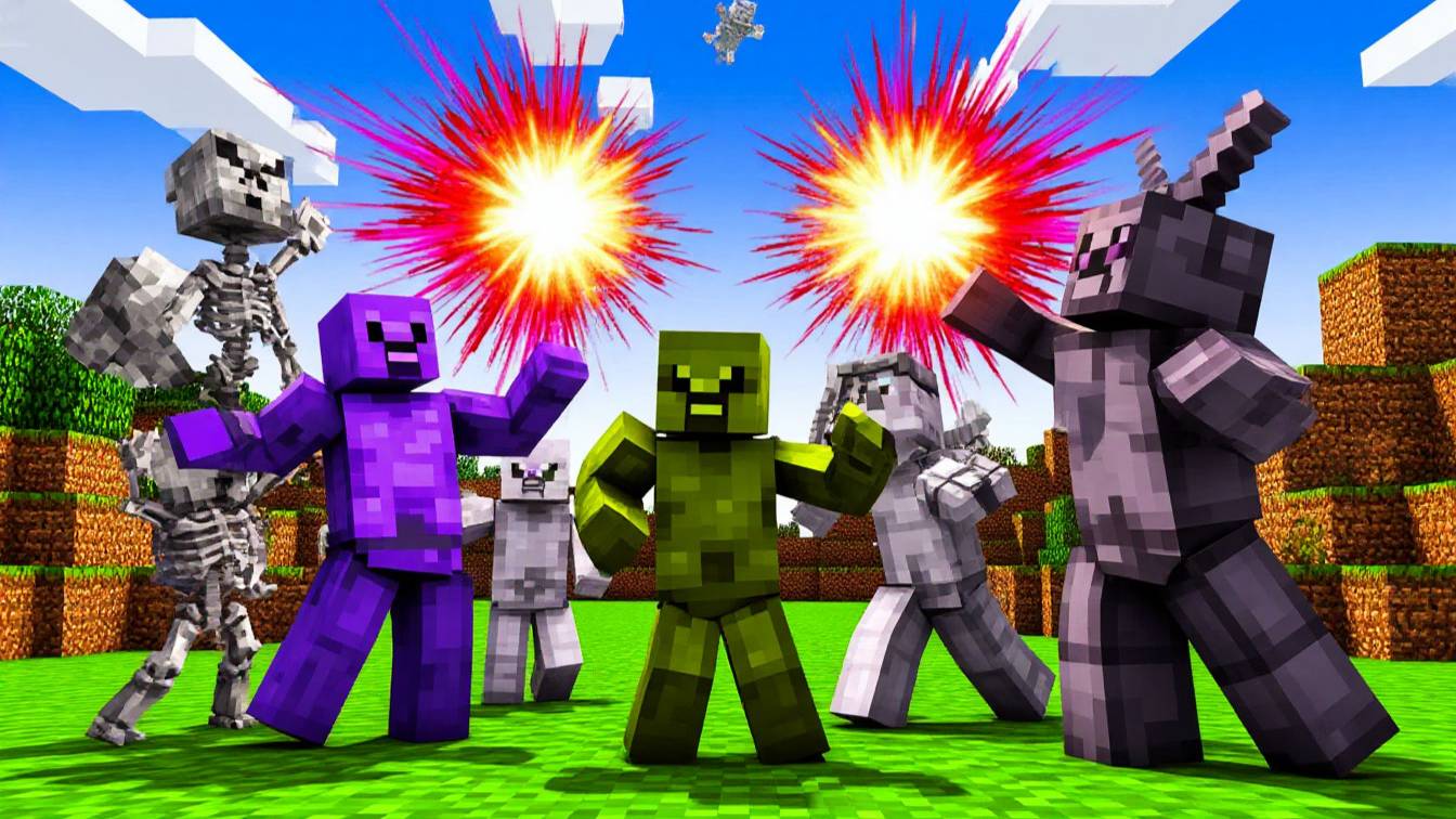 💀🆚🤖 Minecraft: Битва Титанов! Армия Скелетов против Големов-Разрушителей! 🎮💥 Выбери сторону!