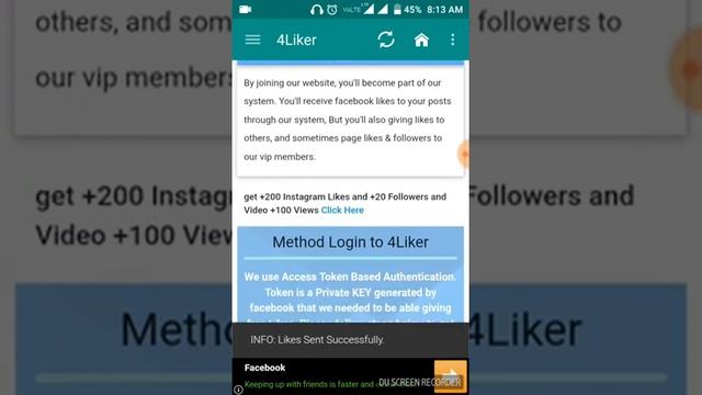 Auto Likers Ka Baap Only One Click 100% Safe(For Facebook)
