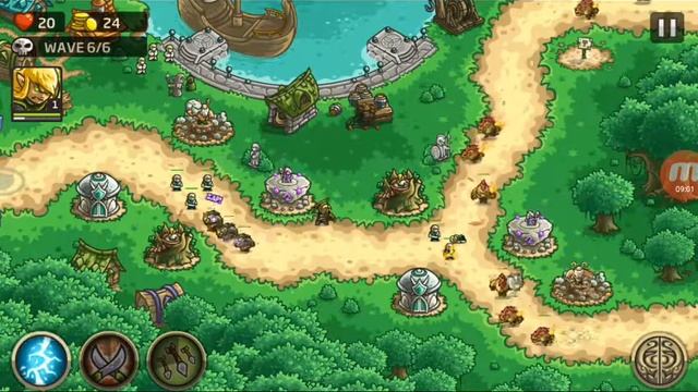 1 уровень в игре  Kingdom Rush Origins
