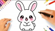 КАК ЛЕГКО НАРИСОВАТЬ БЕЛОГО КАВАИЙНОГО КРОЛИКА 🐇 ПОШАГОВОЕ РУКОВОДСТВО