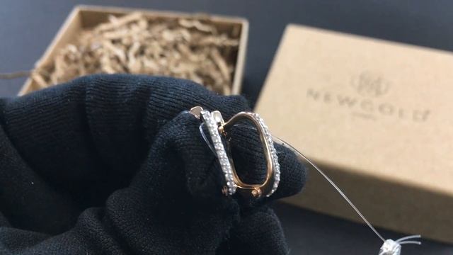 !Основы серег 098577 из красного золота 585 пробы с фианитами