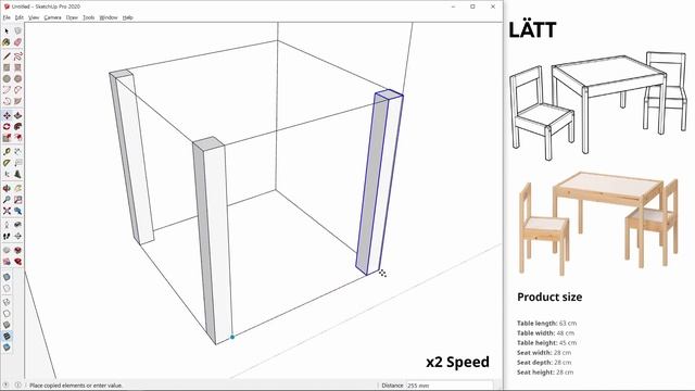 Sketchup tutorial #5 _ DIY your "LÄTT Children's table"