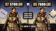AMD Ryzen 7 5700x3D vs Ryzen 5 7600x3D - 1080p, 1440p, 4K - Ultimate Comparison - 4070 Ti Super