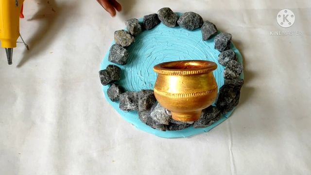 how to make waterfalls from hot glue gun and small pot // vs crafts and collection