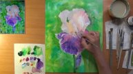 Как нарисовать ирис. Ирис бородатый. Розово- фиолетовы