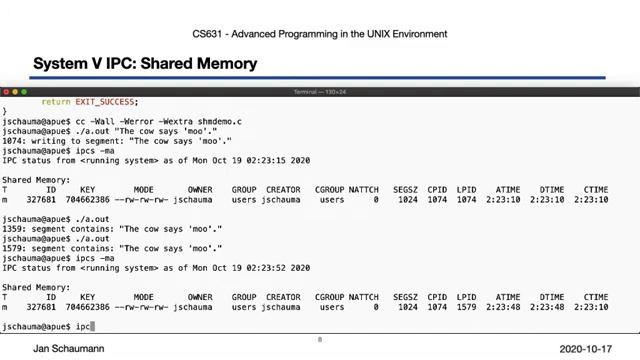 UNIX24_8_2 Advanced Programming in the UNIX Environment_ Week 08, Segment 2 - System V IPC