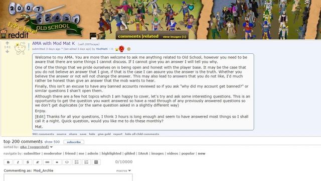 Old School RuneScape Weekly - Cerberus/Boss Slayer/Mod Day's Departure