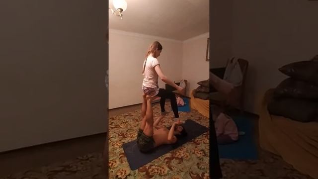 Акройога занятие с новичком :)