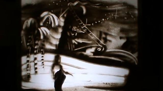 Бузунеева Анастасия. свадебная песочная анимация.