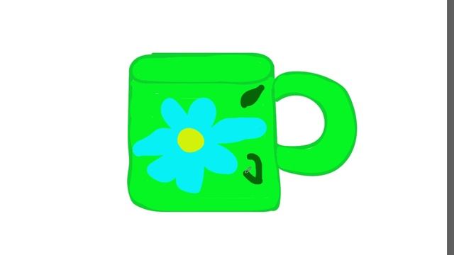Рисуем зеленую чашку часть 061