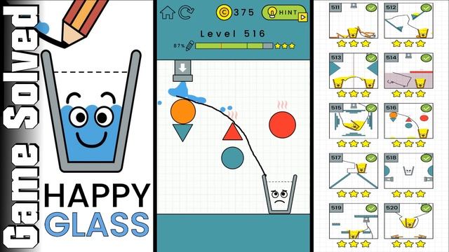 Happy Glass | All Levels 511-520 (Solution 3 Stars ★★★)