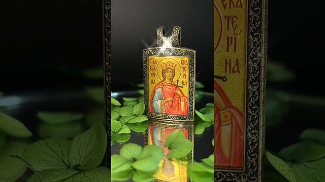 Святая великомученица Екатерина. Рукописная нательная икона мирница