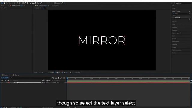 Зеркальная текстовая анимация в After Effects. Эффект отражения текста.