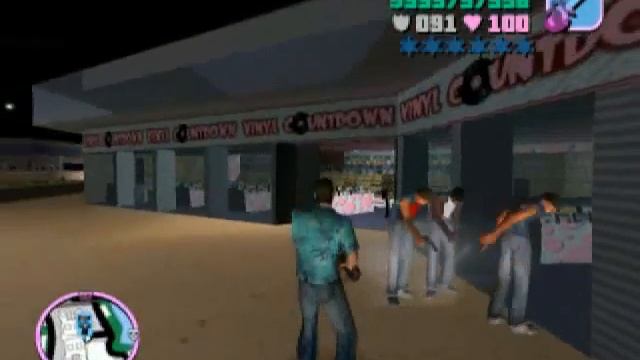 GTA Vice City, тем временем наверху... (пальба в пол)