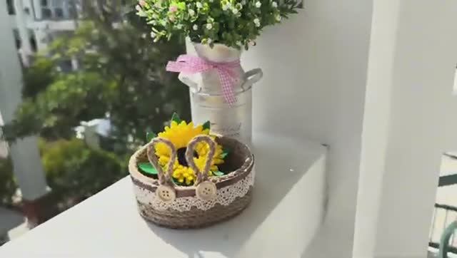 своими руками корзина 🧺 из джутовой нити 🌻