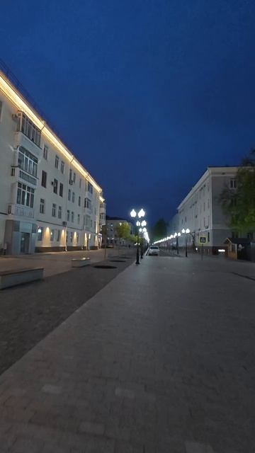 Вечерняя Советская площадь и улица Советская #Уфа