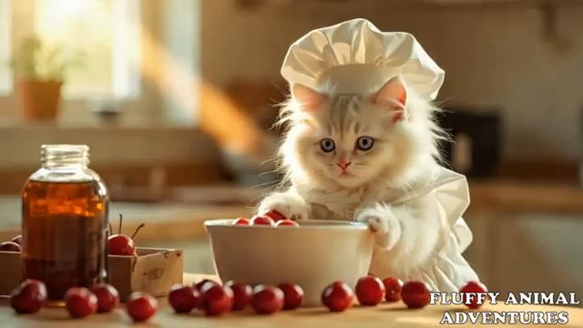 🍰🍪🥧Очаровательная крошечная кошечка ест вкусную еду 🍰🍪🥧 | Приключения пушистых животных