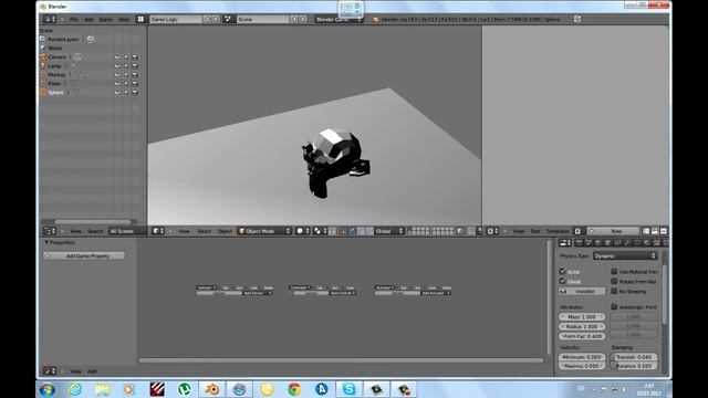 Blender Game Engine урок 11 ближний бой