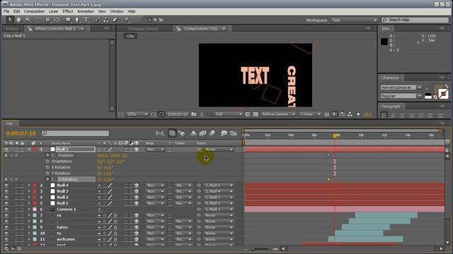 Динамичный текст в After Effects 2