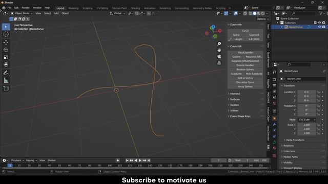 Curve Length Calculation One Click in Blender