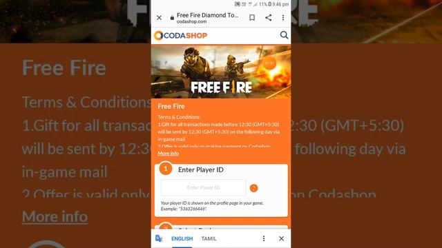 Best top up link in tamil / coda shop¥