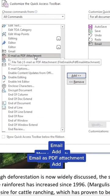 Email a Word doc (or PDF copy) in 1 click#shorts#new#msword