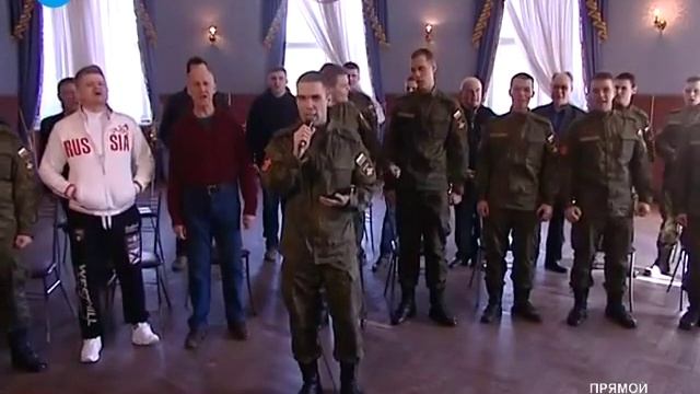 Ансамбль открывает хоккейный матч
