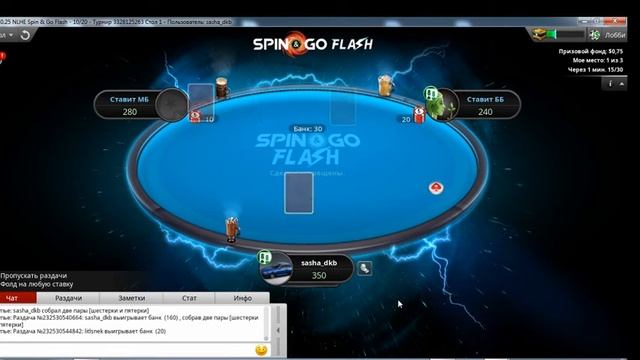 Flash Spin & Go Poker Stars Спин-энд-гоу NL 0,25$