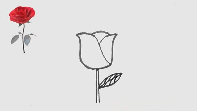 Bolalar uchun Atir Gul rasm chizish / Drawing Rose for children / Рисуем Розу для детей