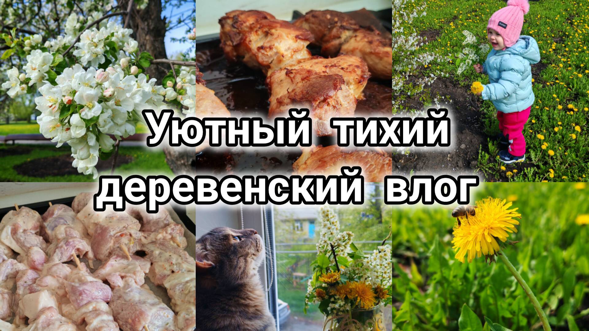Уютный тихий деревенский влог, счастливая жизнь в деревне, майские выходные, шашлык, прогулка
