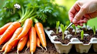 🥕 Гениальный способ посадки моркови с яичными лотками – больше никаких прореживаний!