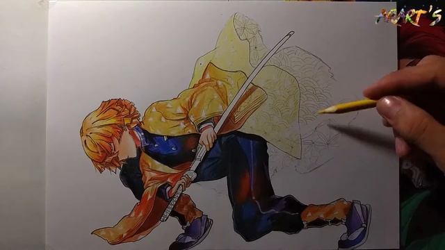 Speed Drawing - Zenitsu Agatsuma (Demon Slayer) [Рассекающий Демонов]