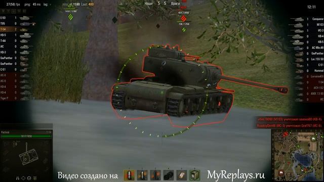 WOT: Лайв Окс - Т-54 - 7 фрагов - Дозорный, За