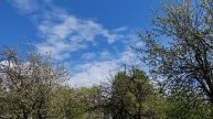 Небо над деревней, уютная и счастливая жизнь в деревне, деревенская прогулка